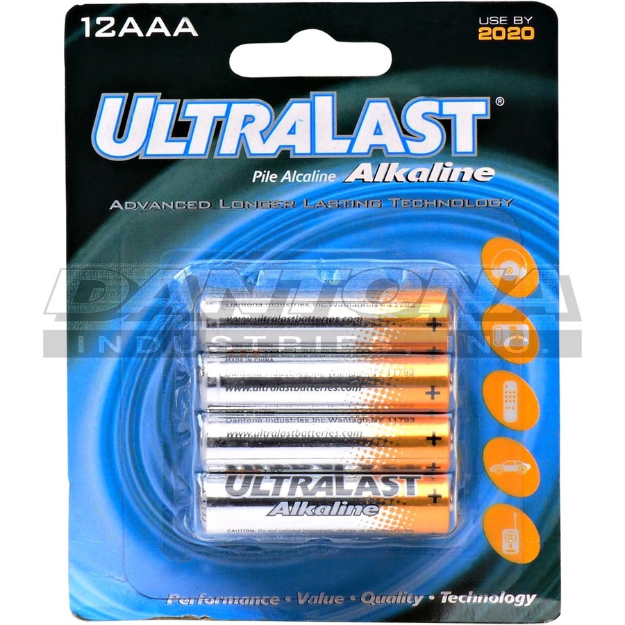 BATTERY - ALKALINE - 1.5V - 12 PACK CARDED AAA SIZE ALAKALINE BATTERIES