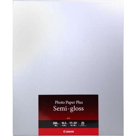 SG-201 17X 22IN PHOTO PAPER + SEMI-GLOSS 25 SHEETS/PKG NO RTRN
