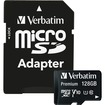 Verbatim 128GB Premium microSDXC Memory Card with Adapter, UHS-I Class 10(44085)