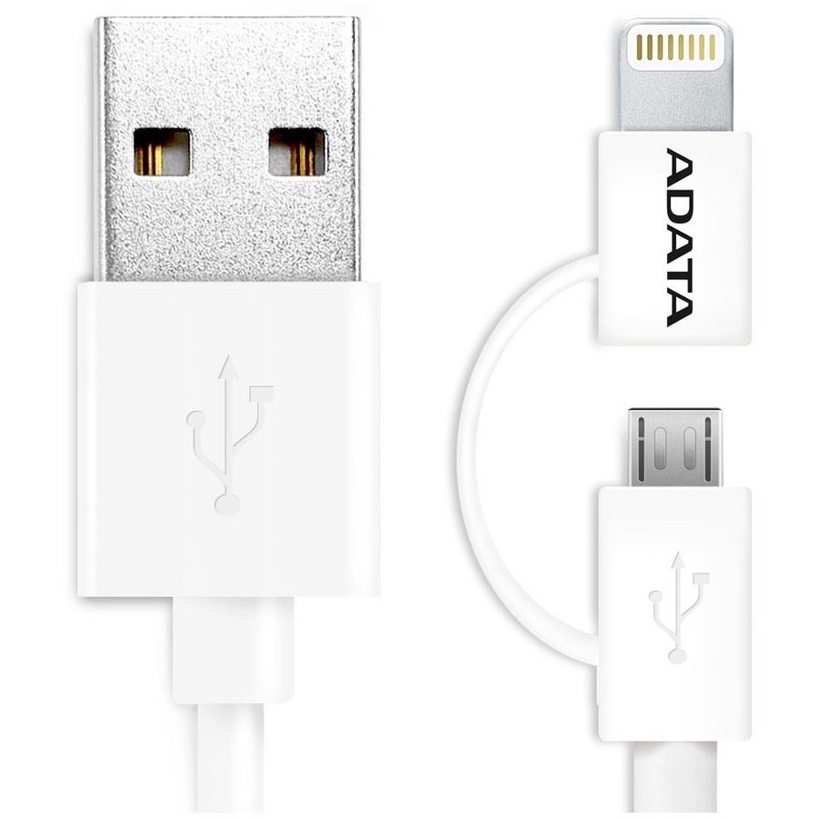ADATA Lightning Cable 2IN1 3.28Ft (AMFI2IN1-100CM-CWH)