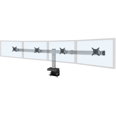 BILD QUAD MONITOR MOUNT WITH STATIC COLUMN, THRU-BOLT DESK INSTALLATION. SUPPORT