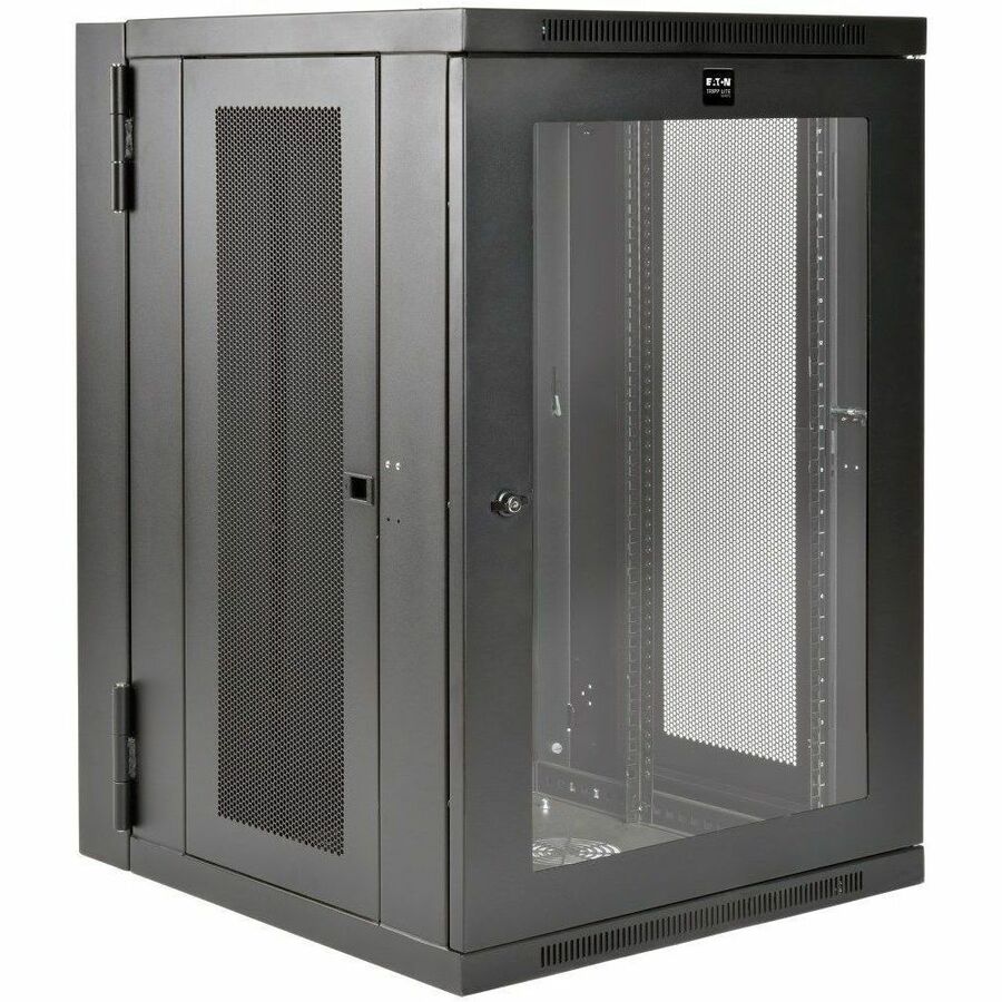 Smartrack 18u UPS-Depth Wall-Mount Half-Height Rack Enclosure, Clear Acrylic Window, Hinged Back