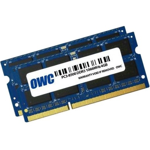 8.0GB (2 X 4GB) OWC PC-8500 DDR3 1066MHZ 204-PIN SO-DIMM MEMORY UPGRADE KIT