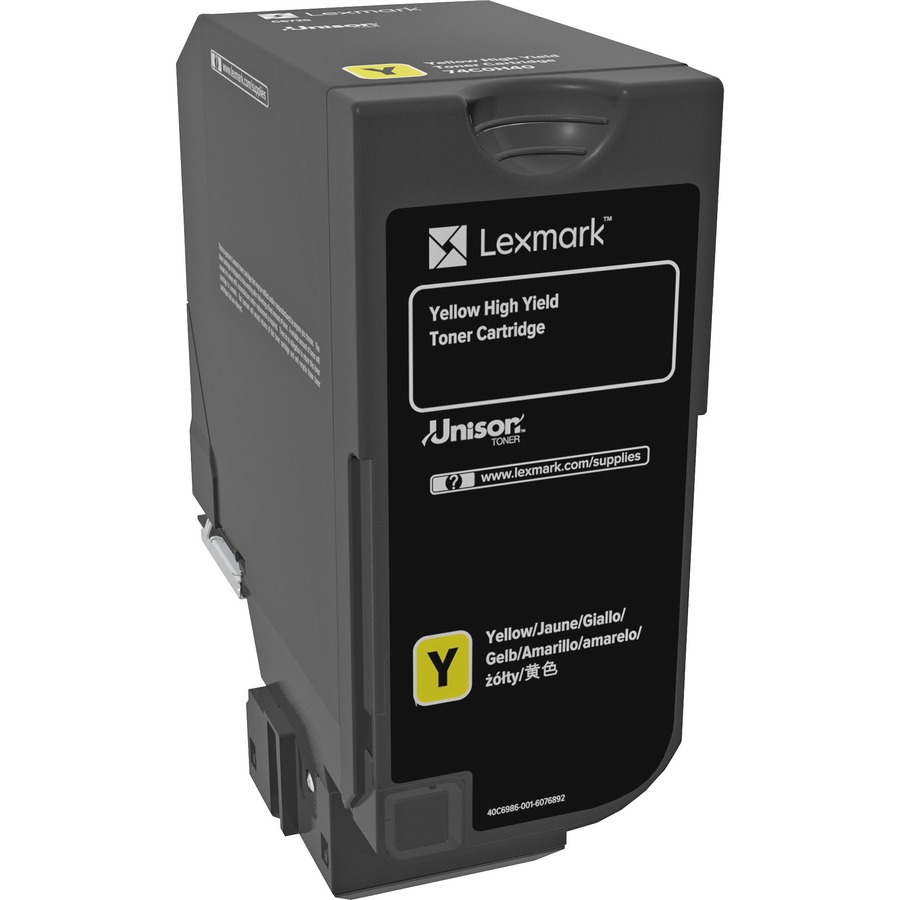 LEXMARK 74C0H40 YELLOW TONER CARTRIDGE FOR USE IN CS/CX725 ESTIMATED YIELD 12K