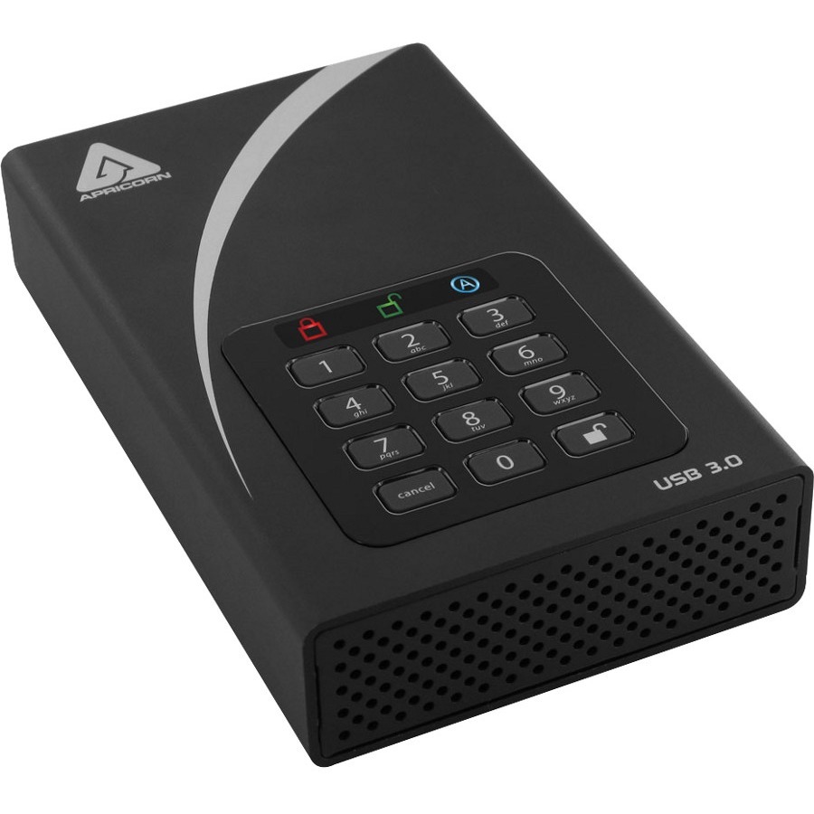Disque dur de bureau Apricorn Aegis Padlock DT 8 To sécurisé avec cryptage matériel AES 256 bits USB 3.0 (ADT-3PL256-8000)