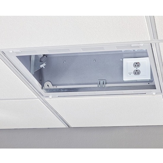 CHIEF 2' X 2' ABOVE SUSPENDED CEILING STORAGE BOX WITH 2-GANG FILTER & SURGE