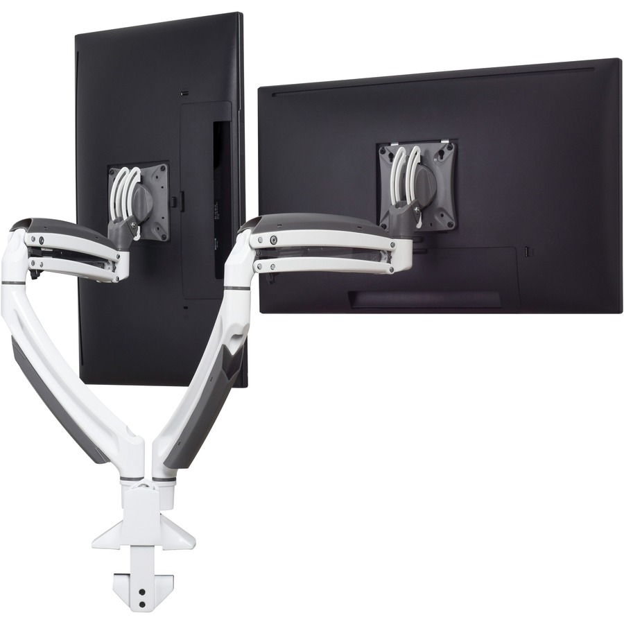 K1 DESK MNT DUAL DISP DUAL 2L ARMS WHT