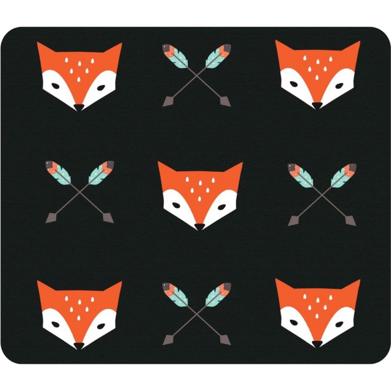 Otm Hipster Prints Black Mouse Pad, Mr. Fox