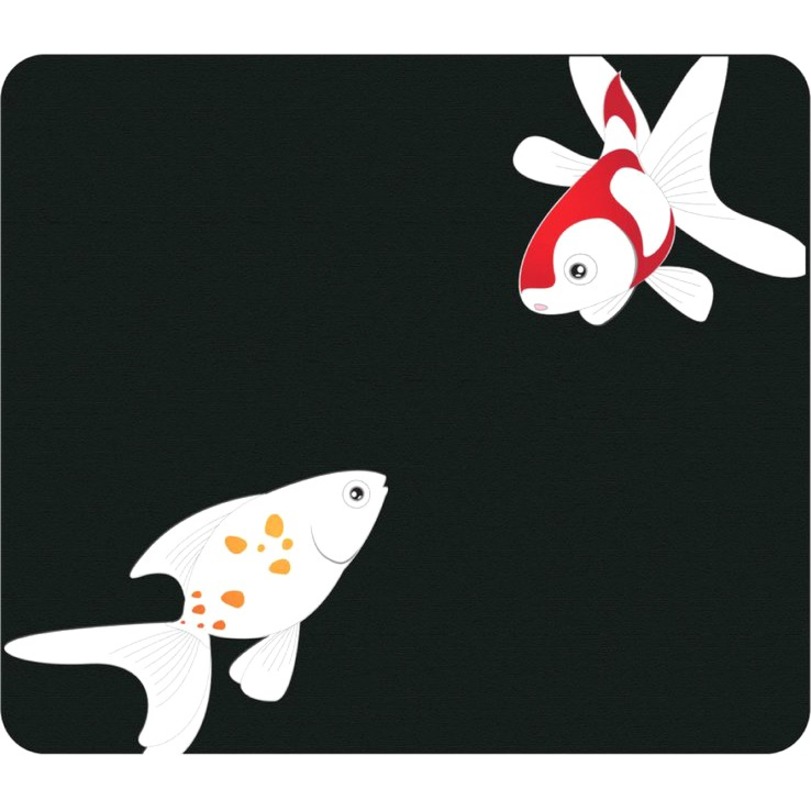 Otm Iconic Prints Black Mouse Pad, Goldfish