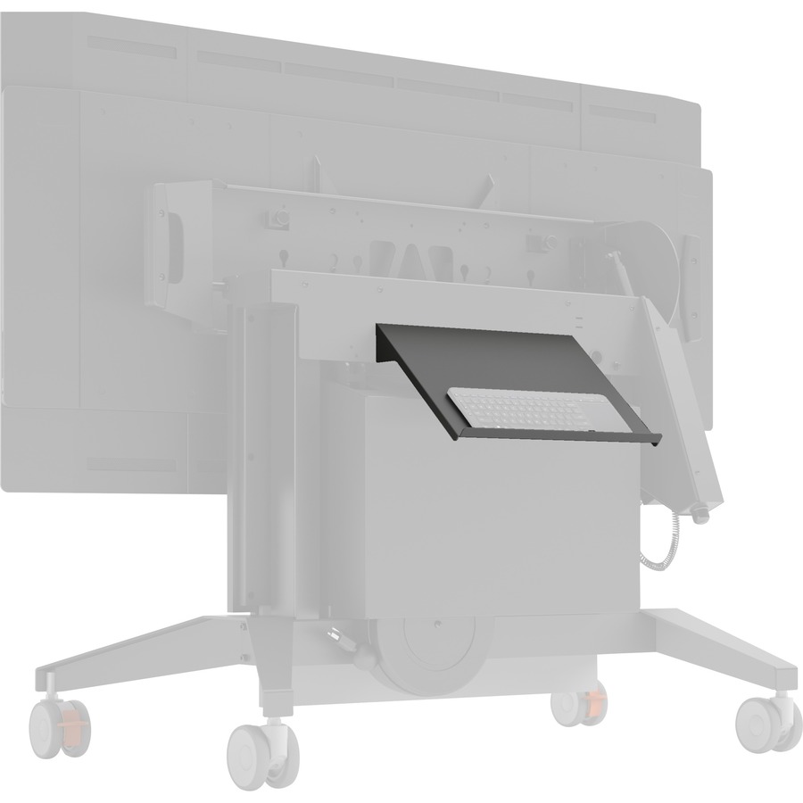 THE KEYBOARD STORAGE SHELF BOLTS ON TO THE FPS SERIES MOBILE STANDS TO STORE KEY