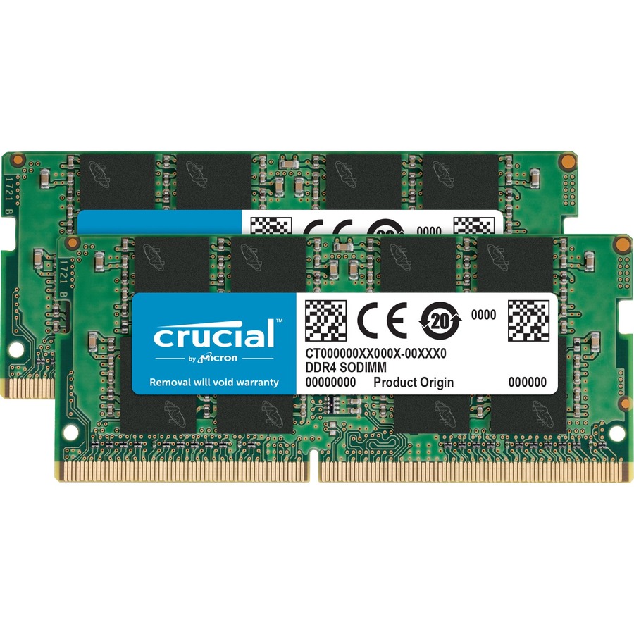 Crucial 16GB (2 x 8 GB) DDR4 SDRAM Memory Kit - Pour Notebook - 16 Go (2 x 8 Go) - DDR4-2400/PC4-19200 DDR4 SDRAM - 2400 MHz - CL17 - 1.20 V - Non-ECC - Non tamponnis&eacute; - 260 broches - SoDIMM