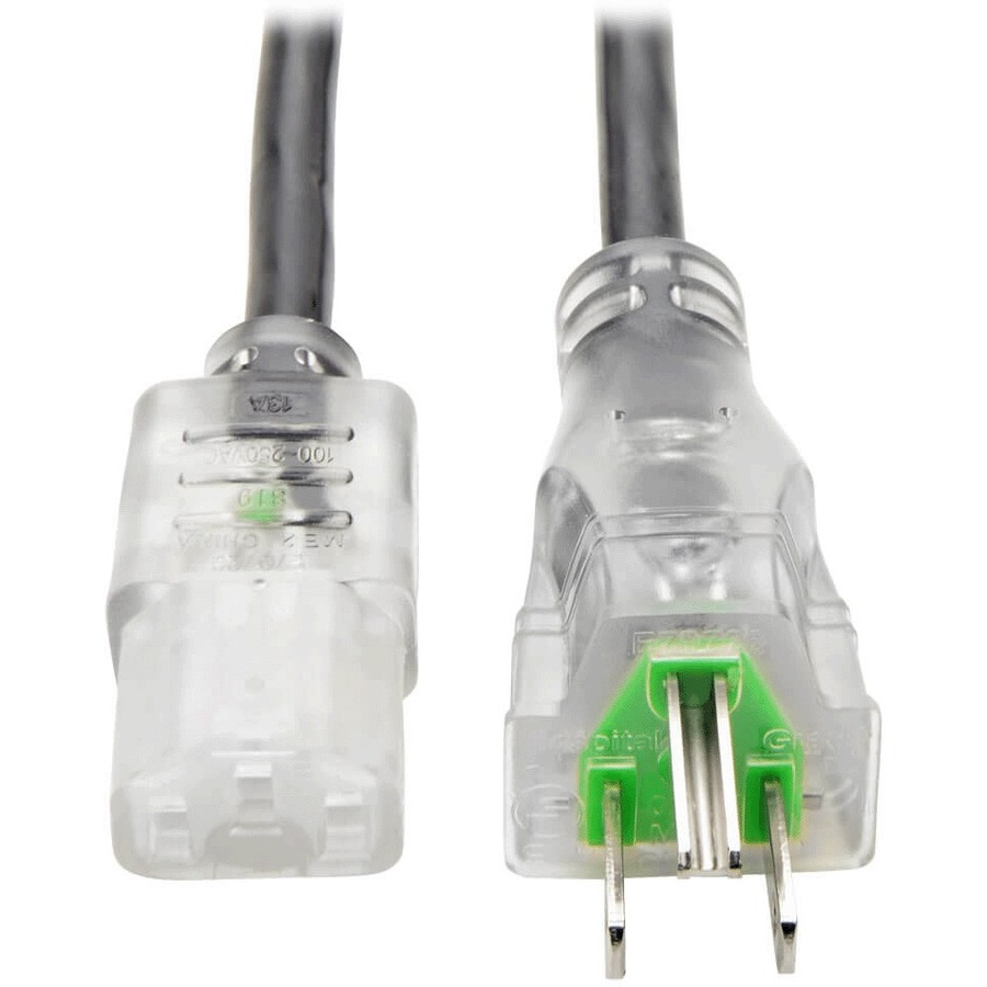EATON TRIPP LITE SERIES HOSPITAL-GRADE POWER CORD, NEMA 5-15P TO C13 - GREEN DOT