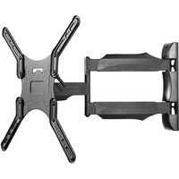 KANTO M300 Full Motion TV Mount (Black) for 26” to 55” TV, VESA compatible: 100 x 100 - 400 x 400, +10° to -2° tilt, 135° Swivel, 2" to 19.6' Extension, Max. Load 80lbs