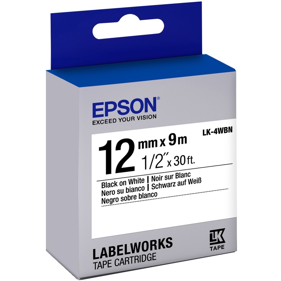 12MM STD BLK/WHT TAPE CARTRIDGE