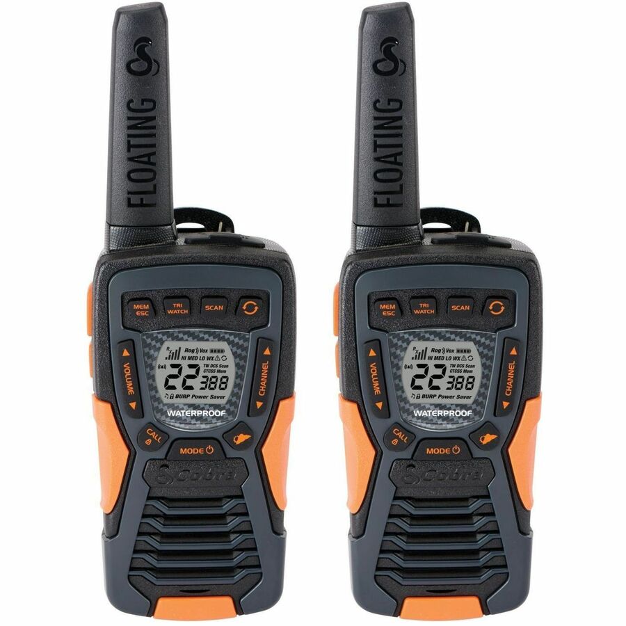 37-MILE, RUGGED AND FLOATING UNLICENSED RADIO, 2 PACK, DOCK INCLUDED