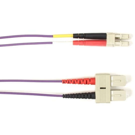 OM1 62.5/125 MULTIMODE FIBER OPTIC PATCH CABLE - OFNP PLENUM, SC TO LC, PURPLE,