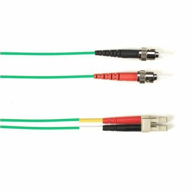 OM1 62.5/125 MULTIMODE FIBER OPTIC PATCH CABLE - OFNP PLENUM, ST TO LC, GREEN, 5