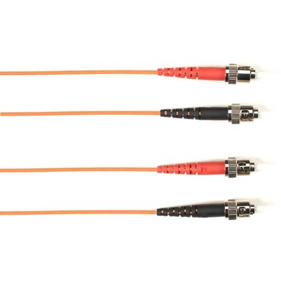 OM2 50/125 MULTIMODE FIBER OPTIC PATCH CABLE - OFNR PVC, ST TO ST, ORANGE, 3-M (