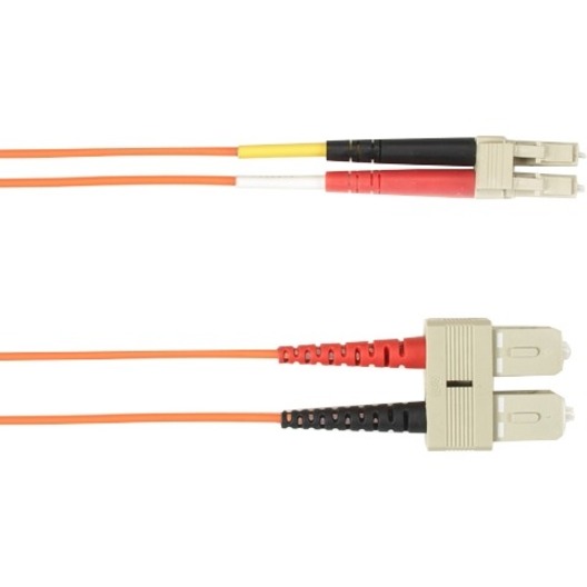 OM1 62.5/125 MULTIMODE FIBER OPTIC PATCH CABLE - OFNR PVC, SC TO LC, ORANGE, 3-M