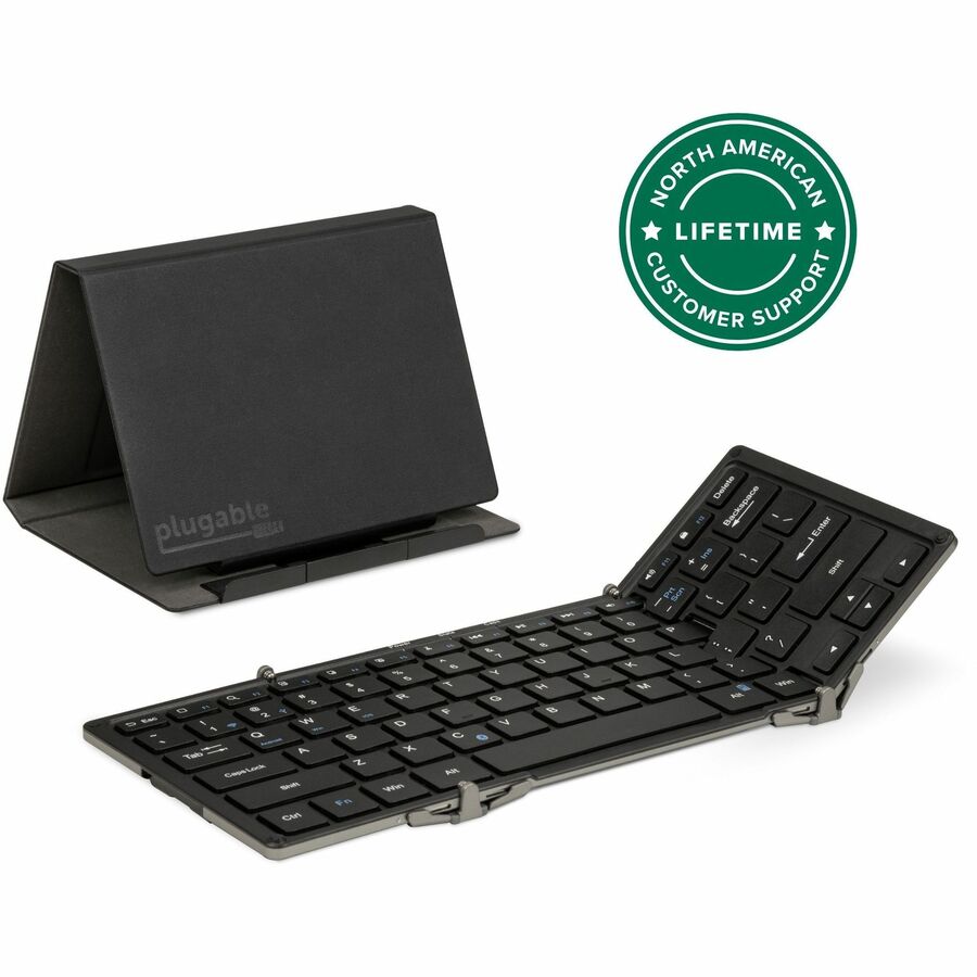 Plugable Foldable Bluetooth Keyboard Compatible with iPad, iPhones, Android, and Windows