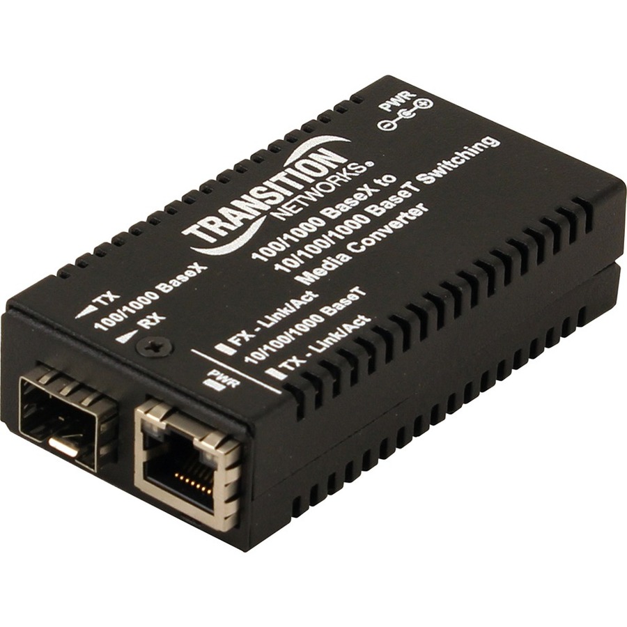 10/100/1000 BASE-T TO 100/1000 BASE-X MINI SFP MEDIA CONVERTER WITH UK POWER SUP