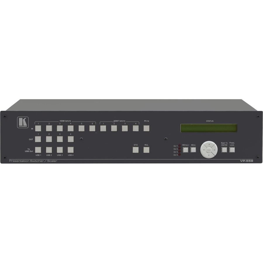 THE VP-558 IS A HIGH-PERFORMANCE 11X4 PROSCALE PRESENTATION SCALER/MATRIX SWITCH
