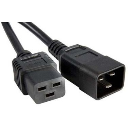 C19 to C20 6ft Black Power Cord