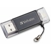 Verbatim iStore 'n' Go Dual USB 3.0 Flash Drive - 64 GB - Lightning, USB 3.0 Graphite (49301)(Open Box)