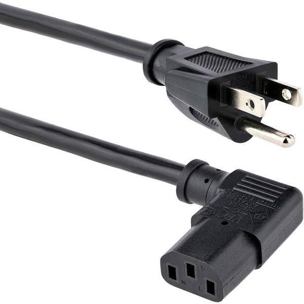 Startech Computer Power Cord - NEMA 5-15P to Right-Angle C13 - 3 ft. (PXT101L3)