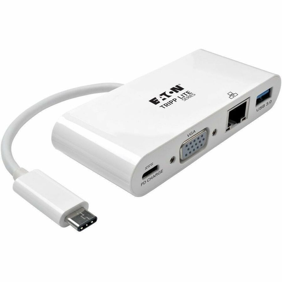 MULTIPORT ADAPTER - USB-C LEFT CONNECTOR - MALE LEFT GENDER - HD15,USB 3.0 A,RJ4