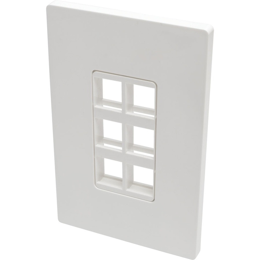 EATON TRIPP LITE SERIES 6-PORT KEYSTONE SINGLE-GANG FACEPLATE, WHITE, TAA - CLEA