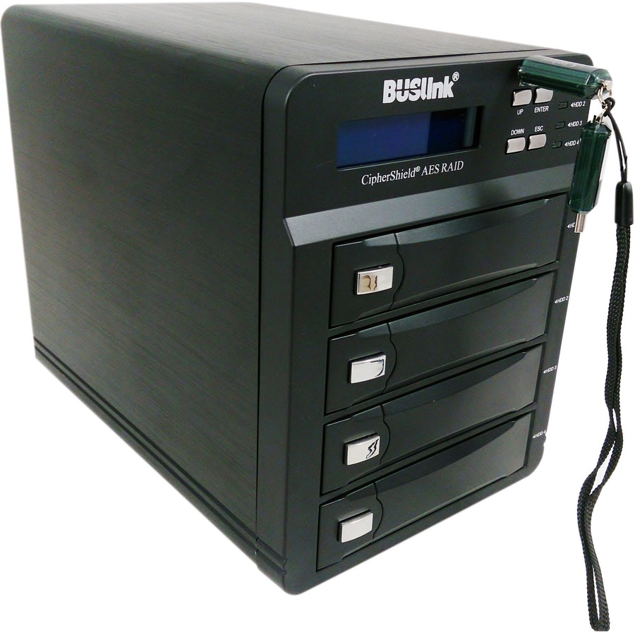 40TB 4-BAY RAID FIPS 140-2 256-BIT AES HARDWARE ENCRYPTED USB 3.0/ESATA CIPHERSH