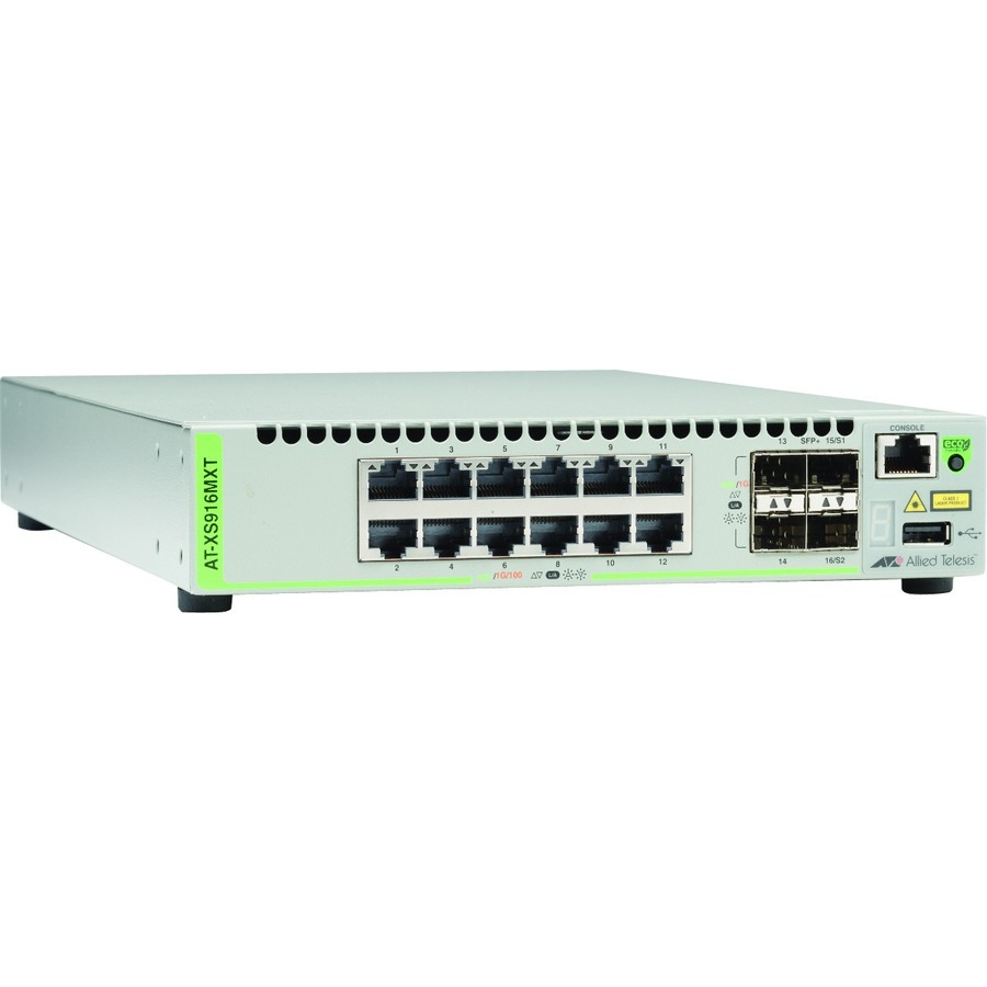 16-PORT STACKABLE 10 GIGABIT SWITCH, WITH 12 X 100/1000/10G BASE-T, AND 4 X SFP+