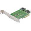 STARTECH M.2 Adapter | 3 Port - 1 x PCIe (NVMe) M.2 - 2 x SATA III M.2 | SSD PCIE M.2 Adapter