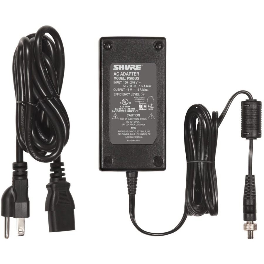 POWER SUPPLY INPUT: 100 240V AC, 50 60 HZ OUTPUT: 15V DC, 4.0 A US POWER CORD