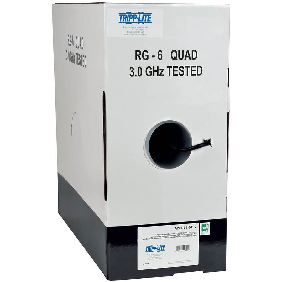 1000' RG6 Quad Shld CMR Coaxia