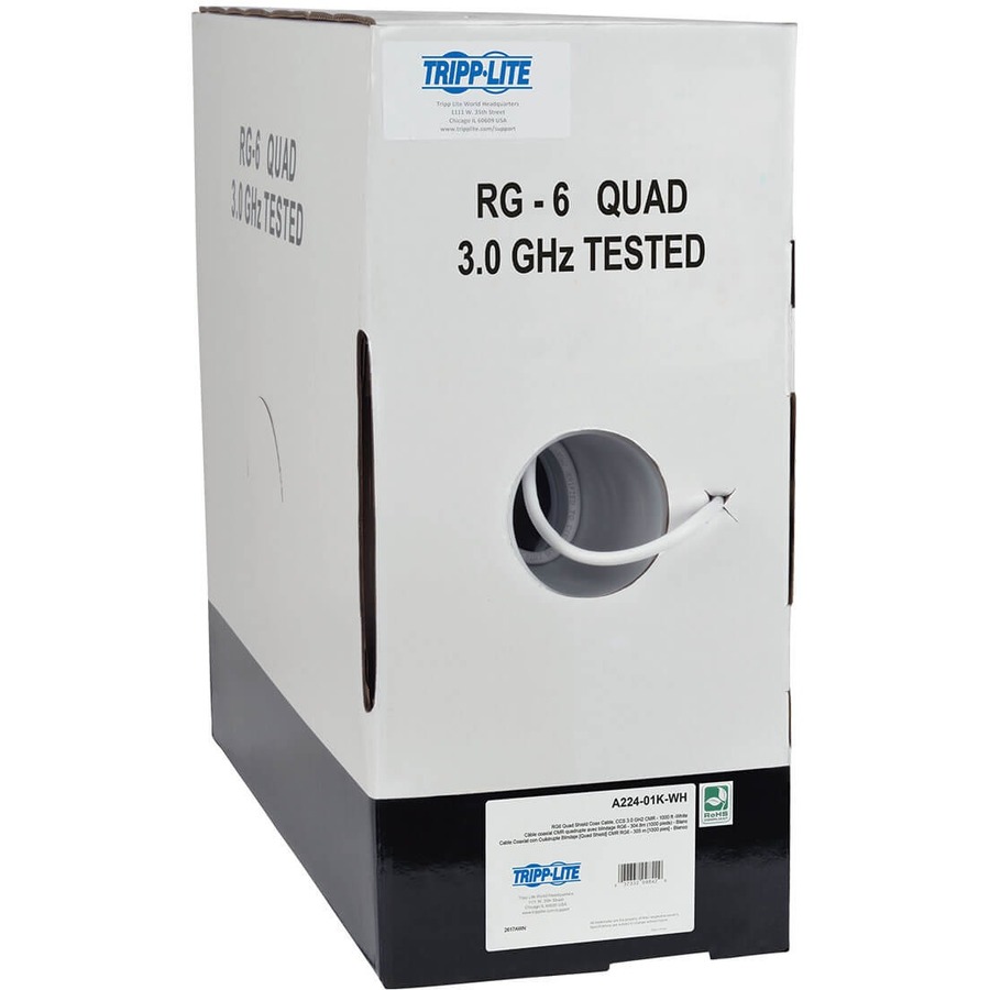 1000' RG6 U QuadShield CMR Cbl