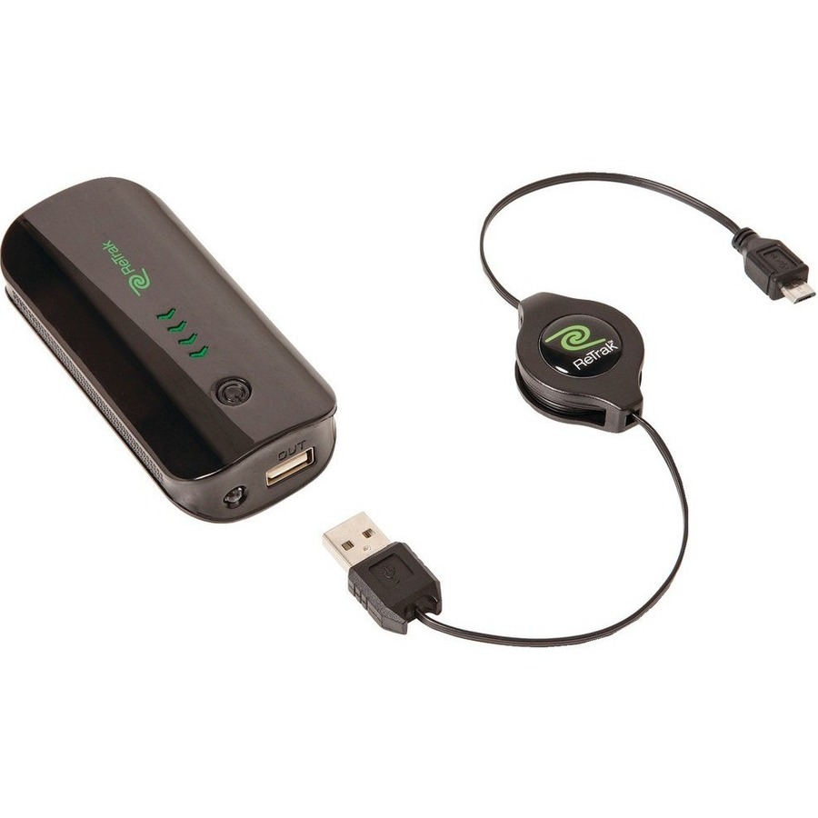 ReTrak Power Bank with Retractable Micro USB Cable (4,000mAh)