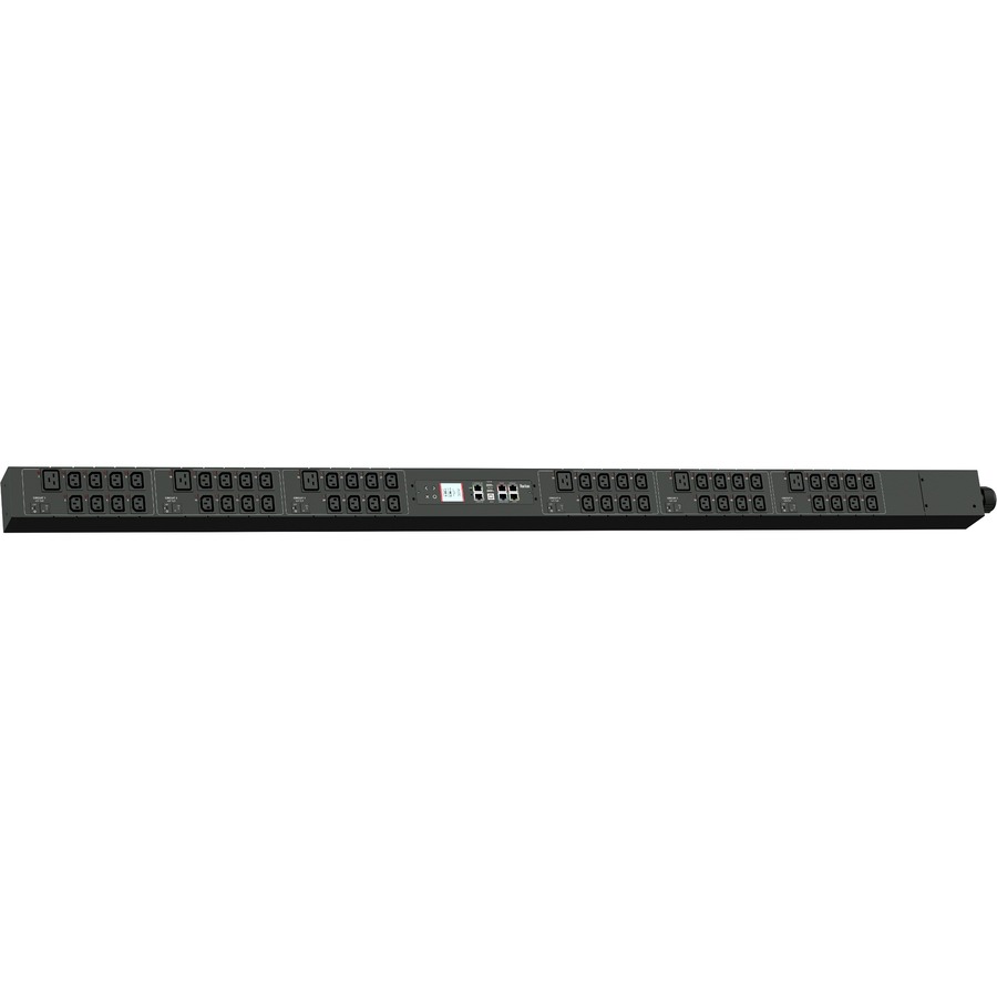 3PH, 208V AC, 50A (40A/PH RATED); 54 OUTLETS: 48X C13, 6X C19; PLUG: HUBBELL CS8