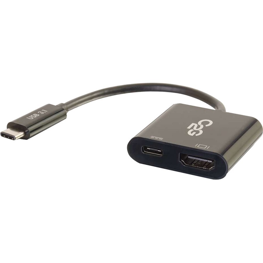 USB C to HDMI Plus USB C Black