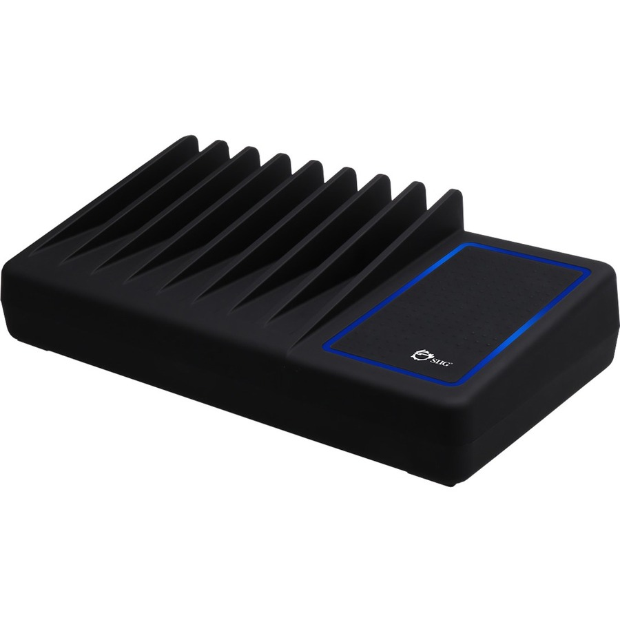 GAN COMPACT TECHNOLOGY SIIG 10-PORT USB CHARGING STATION WITH AMBIENT LIGHT DECK