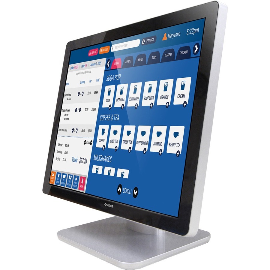 GVISION, 19INCH LCD TOUCH SCREEN, PCAP 10 POINT TOUCH (USB), DESKTOP, LED, VGA+D