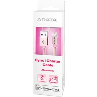 ADATA Sync & Charge Lightning Cable Aluminum 3.28Ft Rose Gold (AMFIAL-100CMK-CRG)
