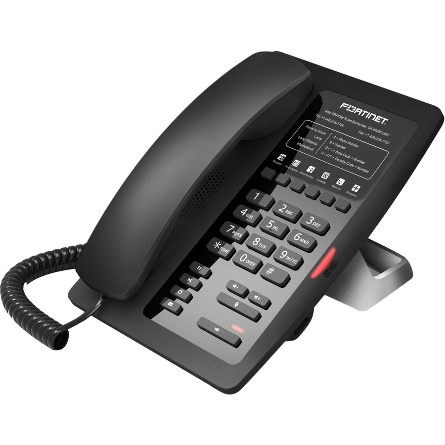 HOTEL IP PHONE WITH 6 PROGRAMMABLE KEYS, POE AND 10/100 LAN AND PC CONNECTIONS (
