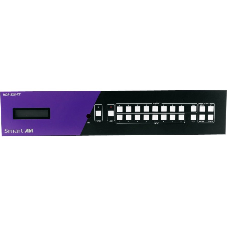 THE HDR-8X8-XT IS AN 8X8 MATRIX SWITCH ENHANCED WITH TECHNOLOGY. USERS CAN SEND