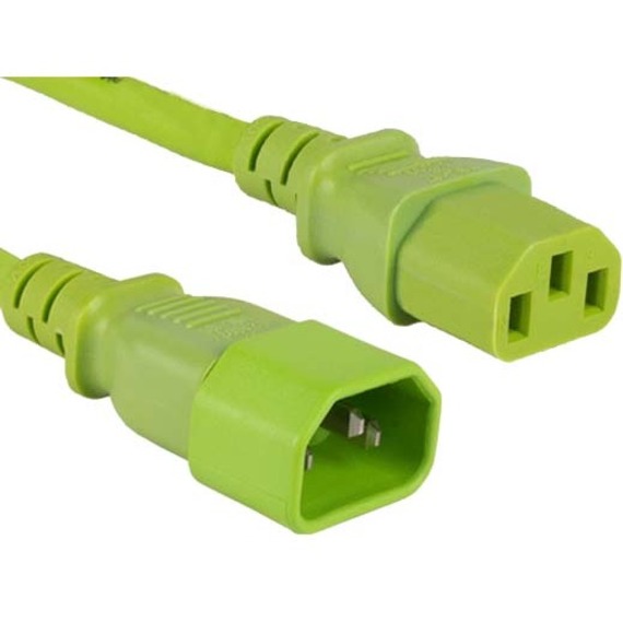 eNet C13 to C14 6 ft Green Power Extension Cord | IEC C13/C14, 250 V