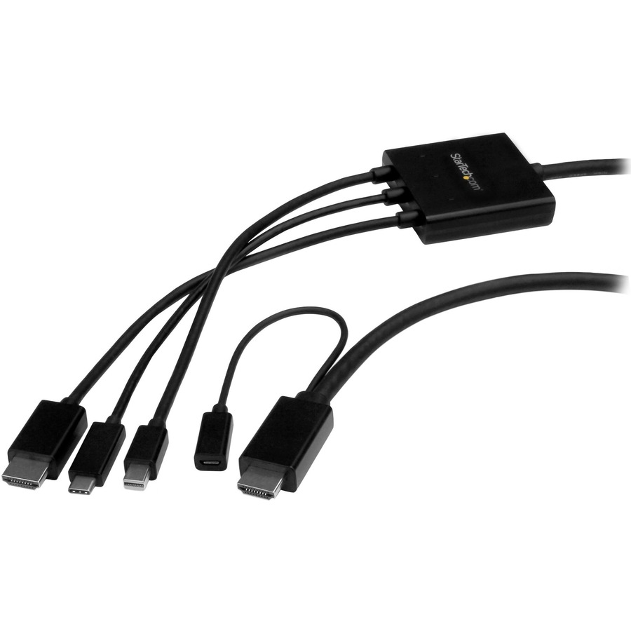 StarTech USB-C HDMI Cable Adapter - 6 ft / 2m - 4K - Thunderbolt Compatible - HDMI / USB C / Mini DisplayPort to HDMI Cable