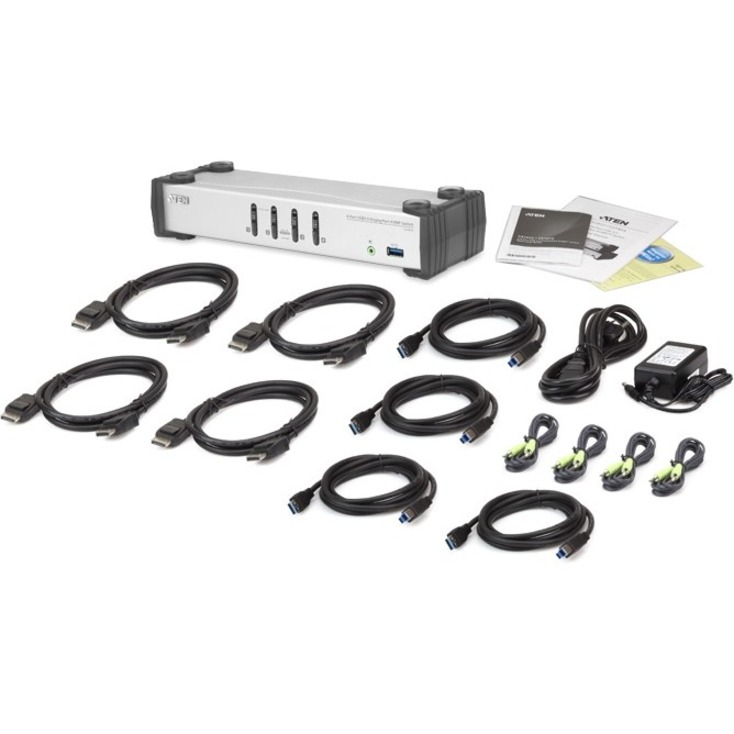 4-PORT USB 3.0 DISPLAYPORT KVMP SWITCH SUPPORT UP TO 3840X2160 30HZ