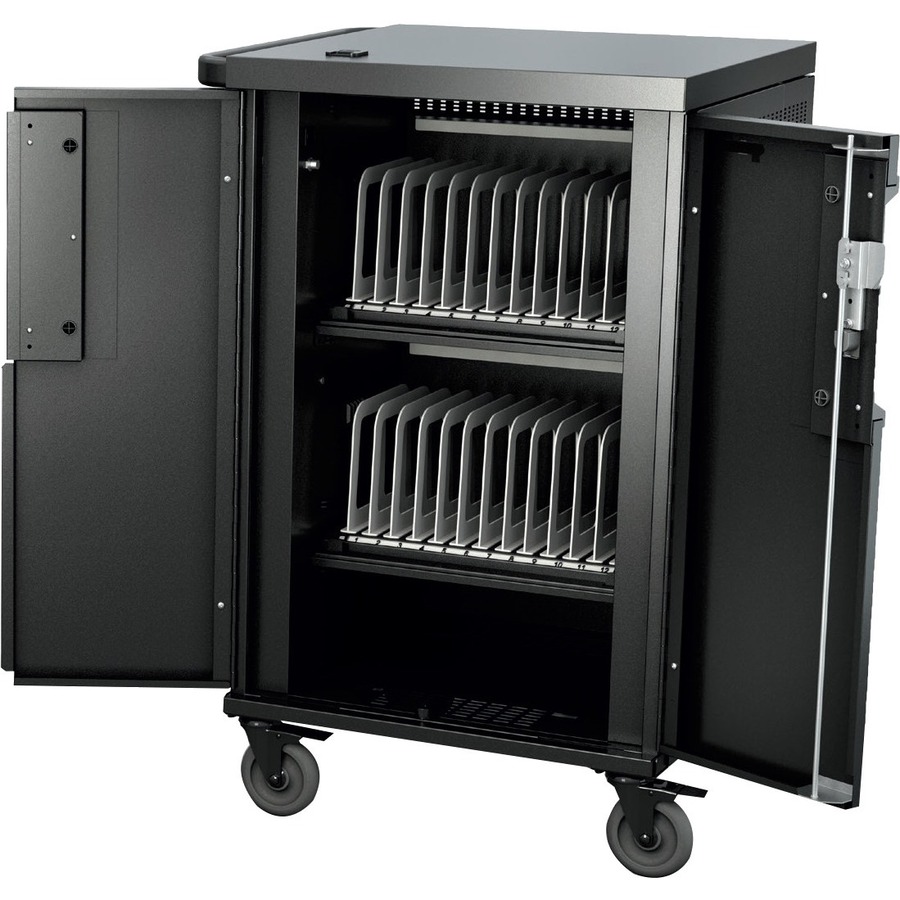 CHARGING CART AC FOR UP TO 24 DEVICES W/REAR DOOR,SLOTS 1.25 1.50 INCH