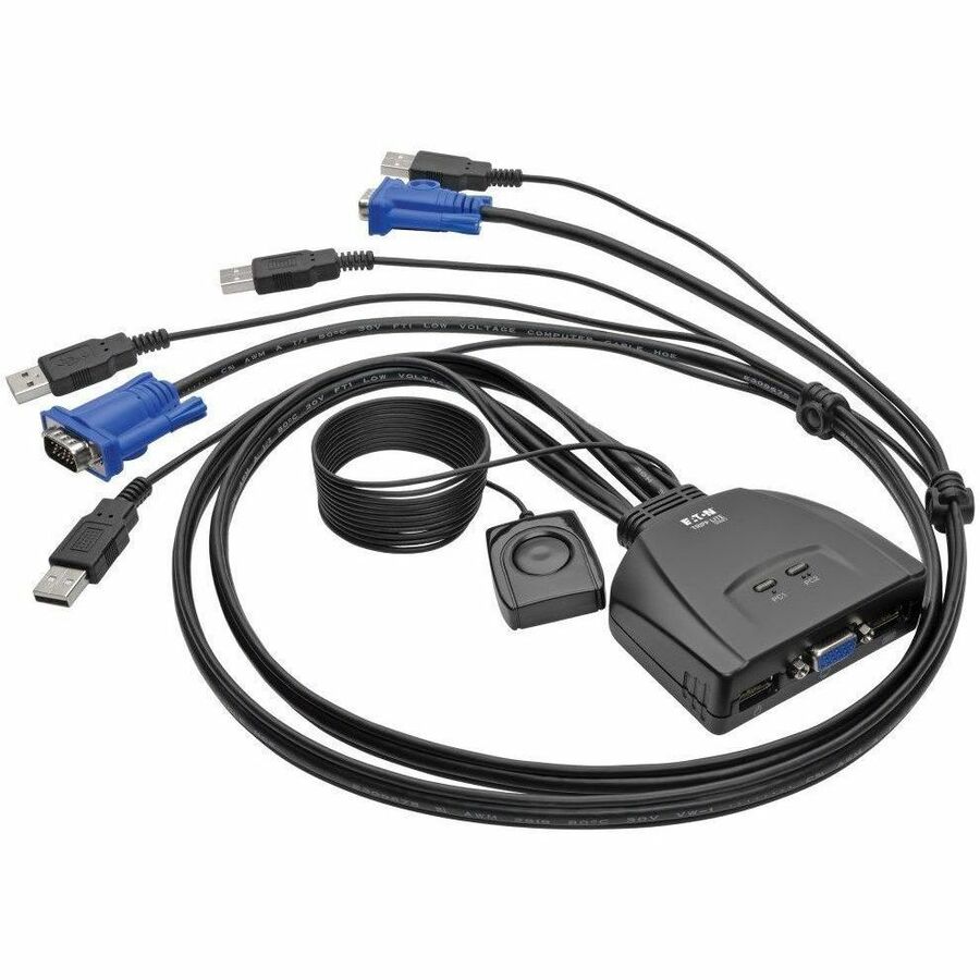 EATON TRIPP LITE SERIES 2-PORT USB/VGA CABLE KVM SWITCH WITH CABLES AND USB PERI